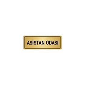 Özarslan Dizayn Departman Kapı İsimliği Asistan Odası 5x20 cm Altın Renk Metal Yönlendirme Levhası