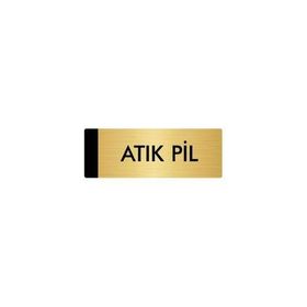 Özarslan Dizayn Departman Kapı İsimliği Atık Pil 7x20 cm Altın Renk Metal Yönlendirme Levhası