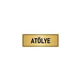 Özarslan Dizayn Departman Kapı İsimliği Atölye 10x20 cm Altın Renk Metal Yönlendirme Levhası