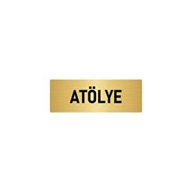 Özarslan Dizayn Departman Kapı İsimliği Atölye 10x20 cm Altın Renk Metal Yönlendirme Levhası