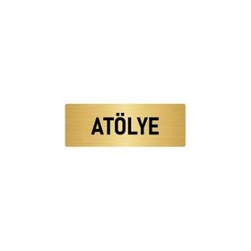 Özarslan Dizayn Departman Kapı İsimliği Atölye 10x20 cm Altın Renk Metal Yönlendirme Levhası