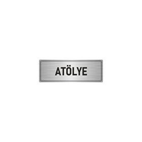 Özarslan Dizayn Departman Kapı İsimliği Atölye 10x20 cm Gümüş Renk Metal Yönlendirme Levhası