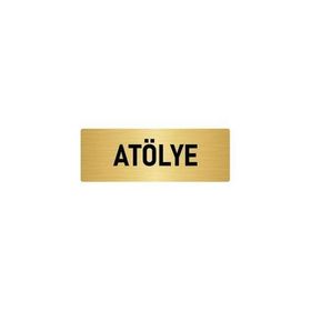 Özarslan Dizayn Departman Kapı İsimliği Atölye 5x20 cm Altın Renk Metal Yönlendirme Levhası