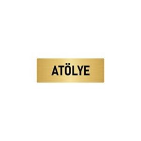 Özarslan Dizayn Departman Kapı İsimliği Atölye 7x20 cm Altın Renk Metal Yönlendirme Levhası