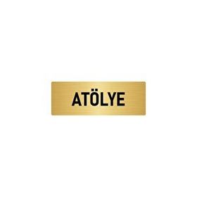 Özarslan Dizayn Departman Kapı İsimliği Atölye 7x20 cm Altın Renk Metal Yönlendirme Levhası