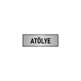 Özarslan Dizayn Departman Kapı İsimliği Atölye 7x20 cm Gümüş Renk Metal Yönlendirme Levhası