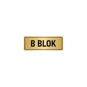 Özarslan Dizayn Departman Kapı İsimliği B Blok 10x20 cm Altın Renk Metal Yönlendirme Levhası