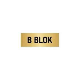 Özarslan Dizayn Departman Kapı İsimliği B Blok 10x20 cm Altın Renk Metal Yönlendirme Levhası