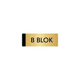 Özarslan Dizayn Departman Kapı İsimliği B Blok 10x20 cm Altın Renk Metal Yönlendirme Levhası