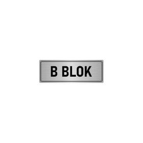 Özarslan Dizayn Departman Kapı İsimliği B Blok 10x20 cm Gümüş Renk Metal Yönlendirme Levhası