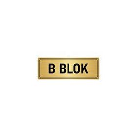 Özarslan Dizayn Departman Kapı İsimliği B Blok 5x20 cm Altın Renk Metal Yönlendirme Levhası