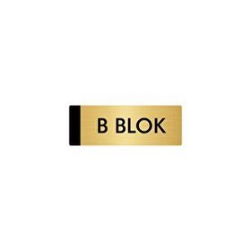 Özarslan Dizayn Departman Kapı İsimliği B Blok 7x20 cm Altın Renk Metal Yönlendirme Levhası