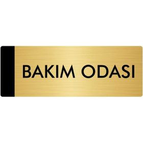 Özarslan Dizayn Departman Kapı İsimliği Bakım Odası 10x20 cm Altın Renk Metal Yönlendirme Levhası