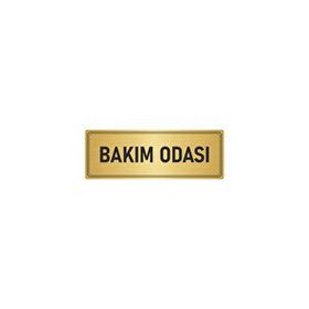Özarslan Dizayn Departman Kapı İsimliği Bakım Odası 7x20 cm Altın Renk Metal Yönlendirme Levhası