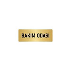 Özarslan Dizayn Departman Kapı İsimliği Bakım Odası 7x20 cm Altın Renk Metal Yönlendirme Levhası