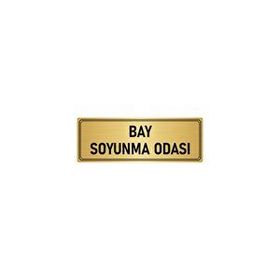 Özarslan Dizayn Departman Kapı İsimliği Bay Soyunma Odası 5x20 cm Altın Renk Metal Yönlendirme Levhası
