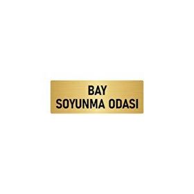 Özarslan Dizayn Departman Kapı İsimliği Bay Soyunma Odası 5x20 cm Altın Renk Metal Yönlendirme Levhası