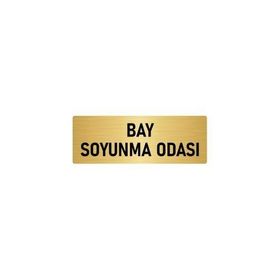 Özarslan Dizayn Departman Kapı İsimliği Bay Soyunma Odası 5x20 cm Altın Renk Metal Yönlendirme Levhası