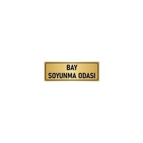 Özarslan Dizayn Departman Kapı İsimliği Bay Soyunma Odası 5x20 cm Altın Renk Metal Yönlendirme Levhası