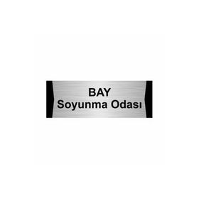Özarslan Dizayn Departman Kapı İsimliği Bay Soyunma Odası 5x20 cm Gümüş Renk Metal Yönlendirme Levhası