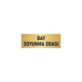 Özarslan Dizayn Departman Kapı İsimliği Bay Soyunma Odası 7x20 cm Altın Renk Metal Yönlendirme Levhası