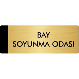 Özarslan Dizayn Departman Kapı İsimliği Bay Soyunma Odası 7x20 cm Altın Renk Metal Yönlendirme Levhası