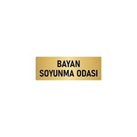 Özarslan Dizayn Departman Kapı İsimliği Bayan Soyunma Odası 10x20 cm Altın Renk Metal Yönlendirme Levhası
