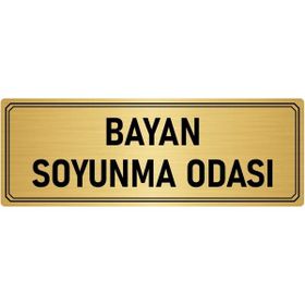 Özarslan Dizayn Departman Kapı İsimliği Bayan Soyunma Odası 10x20 cm Altın Renk Metal Yönlendirme Levhası