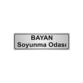Özarslan Dizayn Departman Kapı İsimliği Bayan Soyunma Odası 10x20 cm Gümüş Renk Metal Yönlendirme Levhası