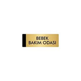 Özarslan Dizayn Departman Kapı İsimliği Bebek Bakım Odası 10x20 cm Altın Renk Metal Yönlendirme Levhası