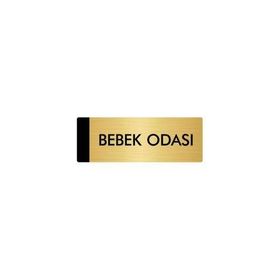 Özarslan Dizayn Departman Kapı İsimliği Bebek Bakım Odası 10x20 cm Altın Renk Metal Yönlendirme Levhası