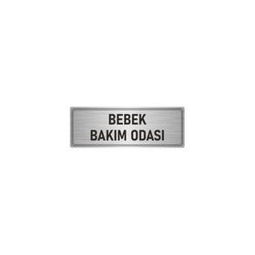Özarslan Dizayn Departman Kapı İsimliği Bebek Bakım Odası 10x20 cm Gümüş Renk Metal Yönlendirme Levhası