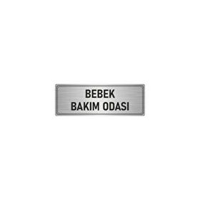 Özarslan Dizayn Departman Kapı İsimliği Bebek Bakım Odası 10x20 cm Gümüş Renk Metal Yönlendirme Levhası