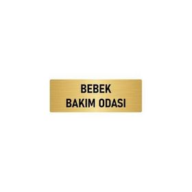 Özarslan Dizayn Departman Kapı İsimliği Bebek Bakım Odası 5x20 cm Altın Renk Metal Yönlendirme Levhası