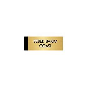 Özarslan Dizayn Departman Kapı İsimliği Bebek Bakım Odası 5x20 cm Altın Renk Metal Yönlendirme Levhası