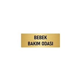 Özarslan Dizayn Departman Kapı İsimliği Bebek Bakım Odası 5x20 cm Altın Renk Metal Yönlendirme Levhası