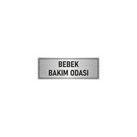 Özarslan Dizayn Departman Kapı İsimliği Bebek Bakım Odası 5x20 cm Gümüş Renk Metal Yönlendirme Levhası