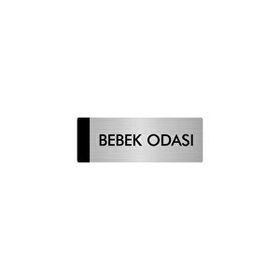 Özarslan Dizayn Departman Kapı İsimliği Bebek Bakım Odası 5x20 cm Gümüş Renk Metal Yönlendirme Levhası