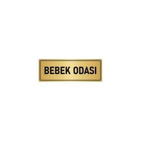 Özarslan Dizayn Departman Kapı İsimliği Bebek Bakım Odası 7x20 cm Altın Renk Metal Yönlendirme Levhası