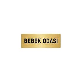 Özarslan Dizayn Departman Kapı İsimliği Bebek Bakım Odası 7x20 cm Altın Renk Metal Yönlendirme Levhası