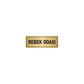 Özarslan Dizayn Departman Kapı İsimliği Bebek Bakım Odası 7x20 cm Altın Renk Metal Yönlendirme Levhası