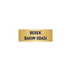 Özarslan Dizayn Departman Kapı İsimliği Bebek Bakım Odası 7x20 cm Altın Renk Metal Yönlendirme Levhası