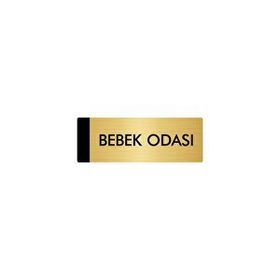 Özarslan Dizayn Departman Kapı İsimliği Bebek Bakım Odası 7x20 cm Altın Renk Metal Yönlendirme Levhası