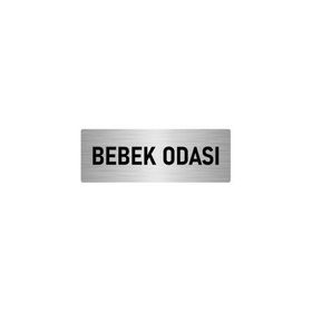 Özarslan Dizayn Departman Kapı İsimliği Bebek Bakım Odası 7x20 cm Gümüş Renk Metal Yönlendirme Levhası