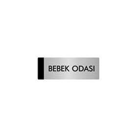 Özarslan Dizayn Departman Kapı İsimliği Bebek Bakım Odası 7x20 cm Gümüş Renk Metal Yönlendirme Levhası