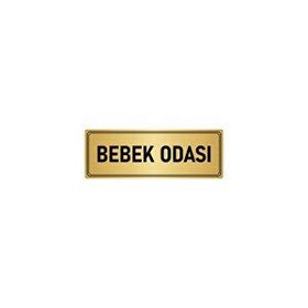 Özarslan Dizayn Departman Kapı İsimliği Bebek Odası 10x20 cm Altın Renk Metal Yönlendirme Levhası