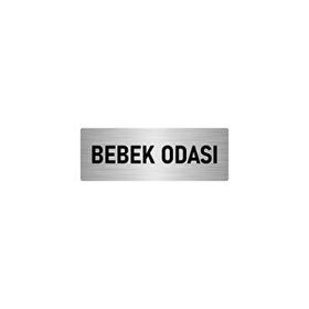 Özarslan Dizayn Departman Kapı İsimliği Bebek Odası 10x20 cm Gümüş Renk Metal Yönlendirme Levhası