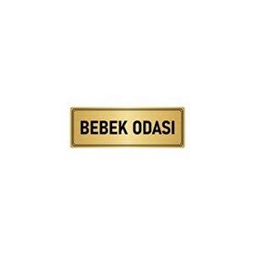 Özarslan Dizayn Departman Kapı İsimliği Bebek Odası 5x20 cm Altın Renk Metal Yönlendirme Levhası