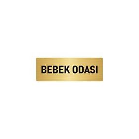 Özarslan Dizayn Departman Kapı İsimliği Bebek Odası 7x20 cm Altın Renk Metal Yönlendirme Levhası