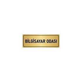 Özarslan Dizayn Departman Kapı İsimliği Bilgisayar Odası 10x20 cm Altın Renk Metal Yönlendirme Levhası